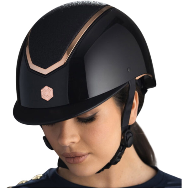 2025 Charles Owen Kylo Wide Peak Riding Helmet KYLOW - Black Gloss / Rose Gold